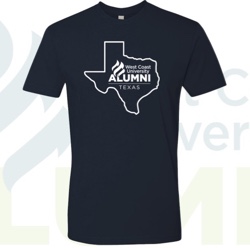 <strong>WCU-Texas Alumni Navy Tee</strong><br>Suggested Donation: $12.00